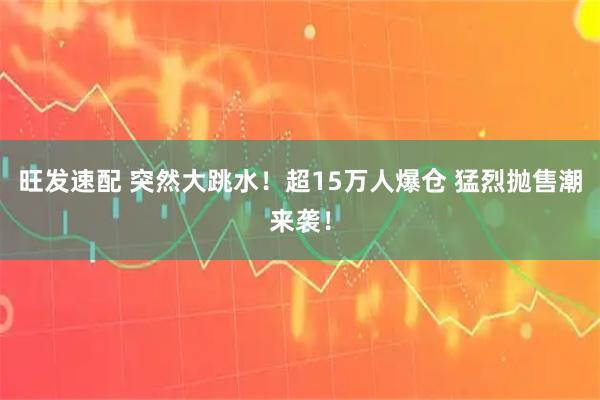 旺发速配 突然大跳水!超15万人爆仓 猛烈抛售潮来袭!